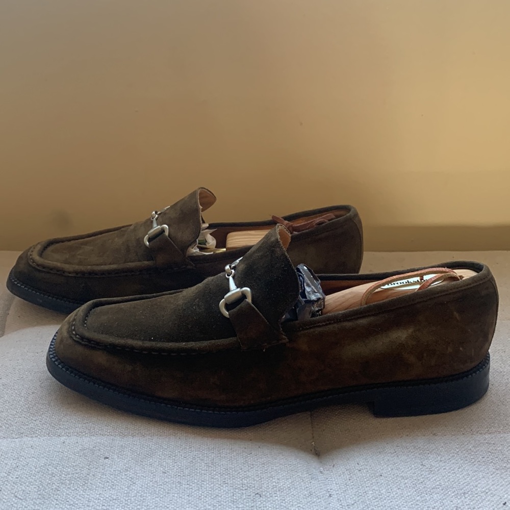 City Slicker Men's Brown Suede Shoes with Horsebit Size 10 SB11 - Picture 3 of 15
